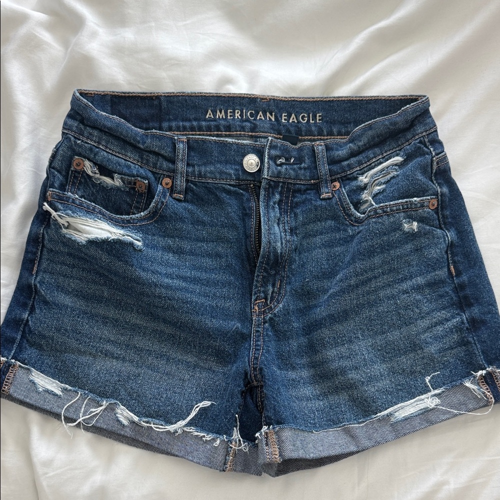 American Eagle Outfitters Distressed Blue Jean Shorts